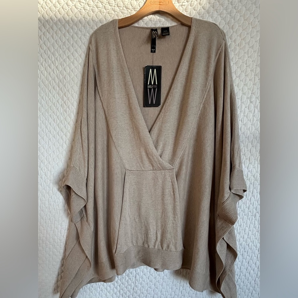MarlaWynne Everywear Sweater Poncho 2X/3X NWT - Picture 4 of 6